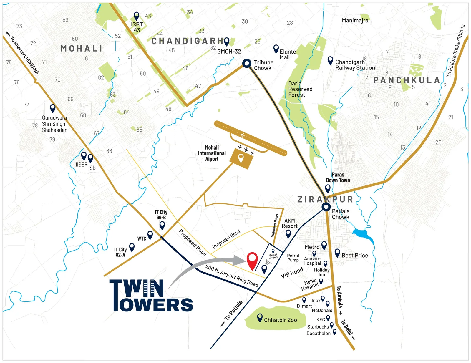 Twin Towers By AARV location and connectivity map